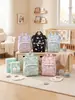 Bolsa de Mamá Grande con Estampado de Conejos y Flores Tela Oxford Impermeable Doble Hombro Bolsa para Madre y Bebé Se Puede Colgar en el Cochecito Compartimento Aislado para Biberones