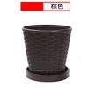 Vaso de resina imitação de bambu trançado vaso de plástico para flores espessado reforçado simples suculenta redondo interno varanda rabanete verde vaso pequeno para flores