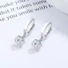 Pendientes de Zirconia Geométricos para Mujer Verano Plata de Ley 925 Nueva Moda Simple Moda Aro de Oreja Joyería de Oreja Elegante de Alta Gama