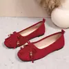 Comércio Exterior Transfronteiriço 2026 Primavera Novos Sapatos Femininos de Salto Baixo com Franjas de Miçangas, Sapatilhas Femininas Retrô Versáteis