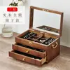 Caja de Joyería de Madera Maciza, Completamente Cerrable con Llave, Gran Capacidad, Caja de Almacenamiento de Joyería Multifuncional, Joyero, Regalo de Boda, Almacenamiento Tipo Cajón