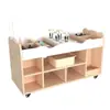 Mesa de Arte Móvel para Jardim de Infância Sala de Aula de Artes Armário de Armazenamento de Papel de Desenho em Madeira Maciça Estúdio de Educação Infantil Rack Organizador Armário de Artes