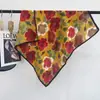 Pañuelo Cuadrado de Terciopelo de Seda 70 con Patrón de Espiga, Pañuelo Versátil, Imitación Cachemir, Flor de Peonía, Multicolor, Nuevo Estilo Coreano, Venta Directa, Pañuelo de Seda Personalizado