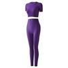 Pantalones ajustados transfronterizos nuevos europeos y americanos de cintura alta de color sólido transpirables para cadera, pantalones deportivos de fitness, pantalones de yoga, traje al por mayor