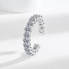 Anillo de Fila en Forma de Huevo de Plata Esterlina Imitación S925 de Venta Caliente en Amazon Transfronterizo, Anillo de Compromiso de Diamantes de Lujo para Mujer
