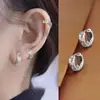 Aretes de Plata de Ley S925 para Mujer, Aretes de Cartílago, Aros Lisos de Nicho Otoño e Invierno, Accesorios para Orejas Personalizados