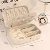 Caixa de Armazenamento de Joias, Compacta, Portátil, Viagem, Antioxidação, Brincos Exquisitos, Colares, Anéis, Pulseiras, Caixas de Joias