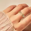Anel Ajustável de Cobre Banhado a Ouro 18K Feito à Mão com Turmalina Colorida Inlaid Design de Nicho Versátil Fabricante