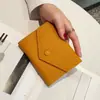 Cartera de mujer Piel Corta Piel de Vaca Billetera para Monedas Plegable Triple Hebilla Superior Piel de Vaca Pequeña Bolsa para Tarjetas Cartera Pequeña