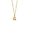 Collar de acero de titanio chapado en oro de lujo ligero y sin decoloración, cadena de clavícula con lazo de moda versátil para mujer, fabricantes