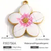 Accesorios de Joyería de Acero Inoxidable Transfronterizos Maleta de Dibujos Animados Goteo de Aceite Flor Colorida Chapado en Oro Real de 18K Colgante