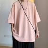 Camiseta de manga curta marca de moda masculina verão casual solto all-match gola redonda camisa de fundo meia manga camiseta branca básica