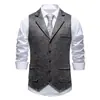 Chaleco para Traje de Hombre Estilo Europeo y Americano de Ante 2026 Solapa Plana Retro de un Solo Botón Corte Ajustado