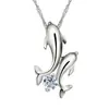 Moda coreana elegante collar de imitación de plata colgante de circón cadena para la clavícula de mujer accesorios joyería de regalo venta al por mayor