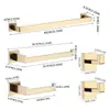 Rack de Armazenamento de Banheiro Popular Transfronteiriço em Aço Inoxidável Conjunto de Cinco Peças Suporte para Toalhas e Papel Higiênico Gancho Conjunto de Racks de Armazenamento Quadrados