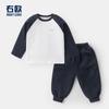 Conjunto de Roupa de Outono para Meninos Infantil Bebê Camiseta de Manga Comprida Calça Esportiva Camiseta Básica Infantil Calça Comprida Tendência