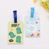 Etiqueta Colgante Linda de Goma Suave de PVC Personalizada Etiqueta para Equipaje de Dinosaurio Tarjeta de Embarque Venta al por Mayor Fabricante de Dibujos Animados Etiqueta de Dibujos Animados