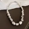 Colar de metal coreano exagerado de nicho joia de moda versátil colar de contas de temperamento simples 2023 novo feminino