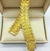 Corrente de Relógio Dourado Areia Vietnamita Pulseira Banho de Ouro Masculina Relógio Corrente de Relógio Ultra-Larga Grossa Banho de Ouro Dominante Fivela Masculina