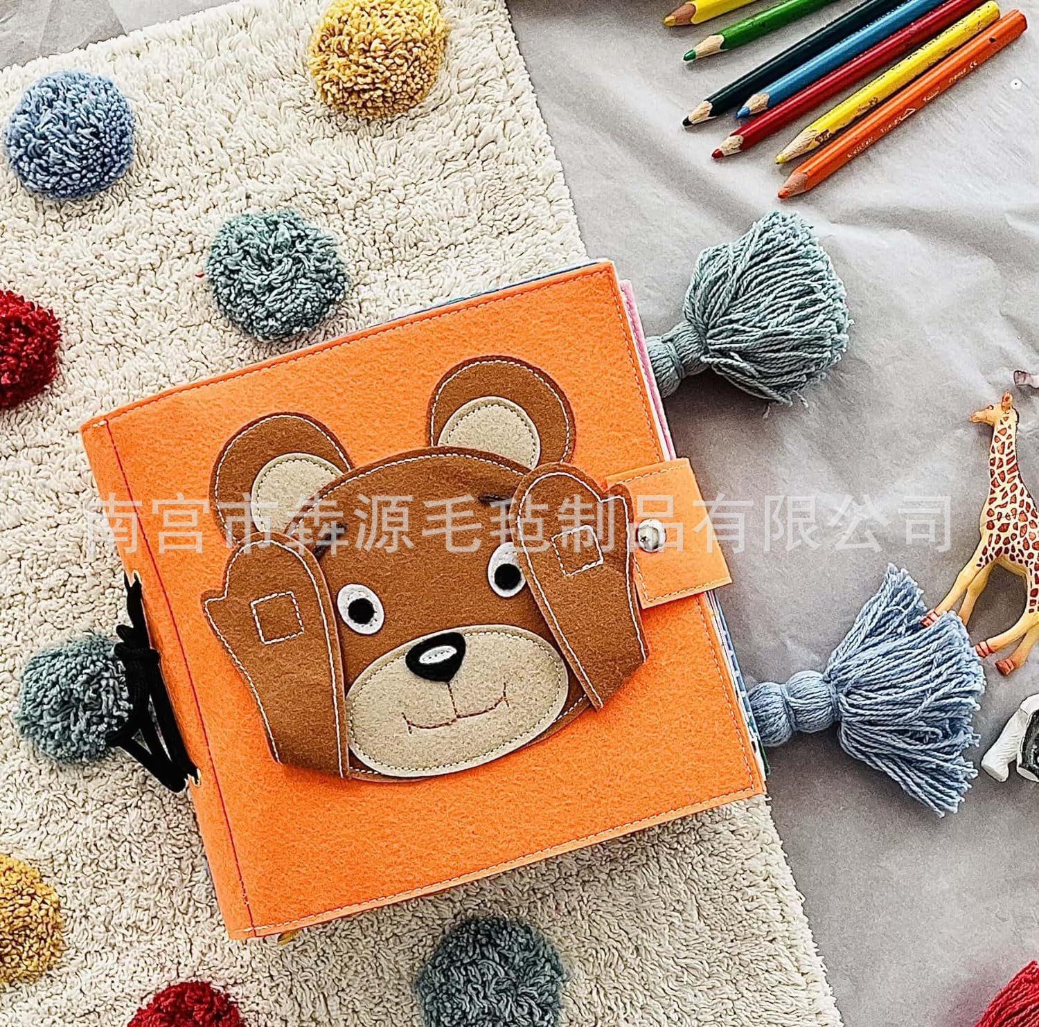 毛毡书早教卡通益智宝宝故事书跨境亚马逊多层立体布书批发