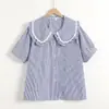 Moda de Verano 2026: Cardigan de Encaje Rayado Artístico y Fresco para Mujer, Corte Holgado, Manga Corta