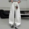 Pantalones Blancos Rectos Nuevos y Elegantes para Niñas de Primavera y Otoño 2026 para Niños Mayores, Pantalones Casuales de Pierna Ancha para Primavera y Otoño