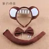 Adereços de Performance para o Dia das Crianças Headwear de Desenho Animado Tigre Rato Gato Barraca de Rua Pequeno Animal Fivela de Cabeça Headband Conjunto de Três Peças