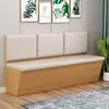 Sofá Booth de Madera Maciza para Comedor en Casa Contra la Pared para Uso Comercial en Tiendas de Té de Leche, Restaurantes, Bares, con Almacenamiento, Booth Modelo Nuevo