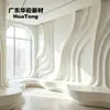Producto Moldeado de Yeso Reforzado con Fibra Impermeable de Cal Viva Panel de Pared de Arco de Onda Continua Blanco Puro Minimalista Material Personalización