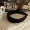 Diadema de Lana Versátil de Color Puro de Alta Gama para Otoño e Invierno para Mujer Moda Retro Diadema Ancha Nuevo Pasador de Presión 2025