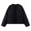 Para Export Supply 2025 Primavera y Otoño Nuevo Estilo Europeo y Americano Moda Casual Cuello Redondo Botonadura Sencilla Chaqueta de Algodón Chaqueta