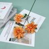 Flor artificial de crisantemo Xiaoli de 3 cabezas para bodas, salón de bodas, hilera de flores, camino, base de plomo, arreglo floral, decoración, hogar, botella, exhibición de flores, flores