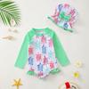 Traje de baño para bebés y niños estilo coreano 2025 Nuevo estilo Niñas Una pieza Conservador Dulce Estilo Princesa Traje de baño Traje de baño para aprender