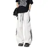 Pantalones Casuales de Verano Americanos a Rayas Finas y Bloques de Color de Secado Rápido para Hombre, Deportes al Aire Libre, Marca de Moda, Pierna Recta Holgada, Pantalones Cortavientos