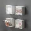 Caja de almacenamiento con tapa abatible para baño, caja de almacenamiento sin taladro para uso doméstico, para guardar discos de algodón, bastoncillos de algodón, accesorios para el cabello y lápiz labial