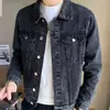 Jaqueta Jeans Masculina Primavera Estilo Coreano Moda Jaqueta Cropped Marca Tendência Solta Versátil Top Tendência