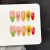 Yihe Ilha do Coco Série de Verão Arte de Unhas Esculpida Pintada à Mão Tropical Unhas Vestíveis Frescas de Verão Estilo Europeu e Americano Puramente Feitas à Mão