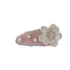 Presilha de Cabelo Flor de Pérola Doce em Feltro Gota d'Água para Mulheres, Presilha para Mechas Laterais para Meninas, Presilha BB Grampo Acessório de Cabelo