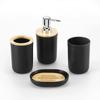 Tapa de Madera de Bambú Set de Lavado para Baño Venta Caliente Transfronteriza Hotel Hogar Plástico Almacenamiento para Lavado Suministros para Baño Set de Seis Piezas