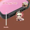 Plug de Pó para Celular Cruzado 2D Plano de Acrílico Ornamento Tipo Pingente de Gato Fofo Interface Oval Tipo-C Desenho Animado