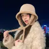 Sombrero de Pescador Grueso Cálido con Forro Polar para Otoño e Invierno, Sombrero Protector para los Oídos Resistente al Viento para Ciclismo al Aire Libre, Sombrero Cubo Casual Estilo Japonés para Circunferencia de Cabeza Grande