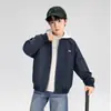 Ropa Infantil Zuoxi Chaqueta para Niños 2026 Otoño Nuevo Estilo Chaqueta con Capucha Falsa de Dos Piezas para Niños Atuendo de Otoño para Niños Mayores