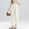 Pantalones de maternidad para verano, finos, de corte holgado, pantalones tipo abuela de pierna ancha con caída, sin soporte para el vientre, pantalones de maternidad tipo harén de nueve puntos