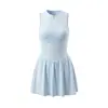 Vestido Feminino Cross-border Cloud Sense Falso Duas Peças Gola Alta para Corrida ao Ar Livre Camada Base Anti-Exposição Barra de Saia Evasê Saia de Tênis
