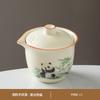 Horno Ru tetera de mano tazón cubierto taza de té individual de alta calidad anti-escaldaduras tazón de té con tapa tetera kung fu elaboración de té juego para beber té para una persona