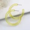 Novos Brincos de Argola Simples em Acrílico em Forma de C Lisos Verão Pequenos Frescos Cor de Doce Populares Geométricos Redondos Joias de Orelha