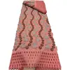 Tecido de bordado plano vertical à base de algodão com strass, tecido de renda para vestido étnico africano, Renda Voile Suíça