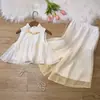 Conjunto Hanfu Mejorado para Niñas, Top sin Mangas Estilo Chino y Pantalones Anchos de Gasa, Conjunto de Dos Piezas Delgado de Verano