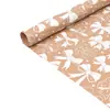 Papel de Regalo Blanco Popular Transfronterizo para Navidad Rollo Grande de 3m10m Papel de Regalo Papel Kraft Amarillo Retro