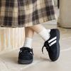 Pantuflas de Algodón con Suela Gruesa Mingsheng para Mujer, Nuevo Modelo 2025, Pantuflas Cerradas Cálidas Antideslizantes de Moda para Interiores para Mujer, Adecuadas para Usar Afuera en Invierno